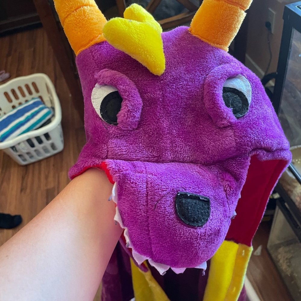 Purple and Yellow Dragon Plush costume